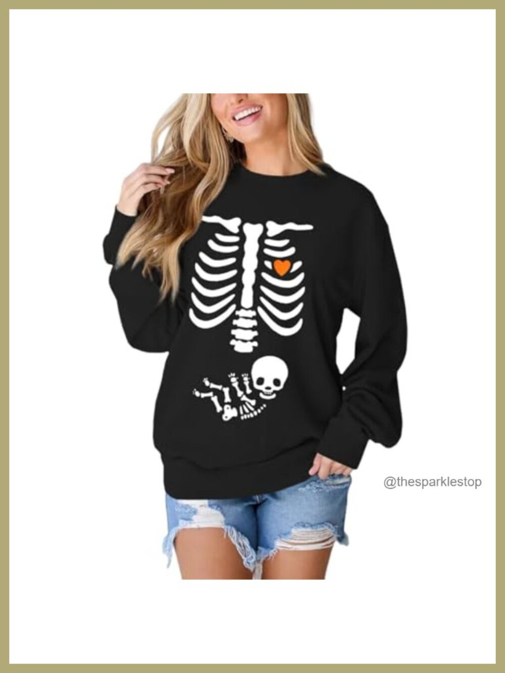 X-Ray Skeleton Maternity Sweatshirt Crewneck Pullover Pregnancy Announcement Top